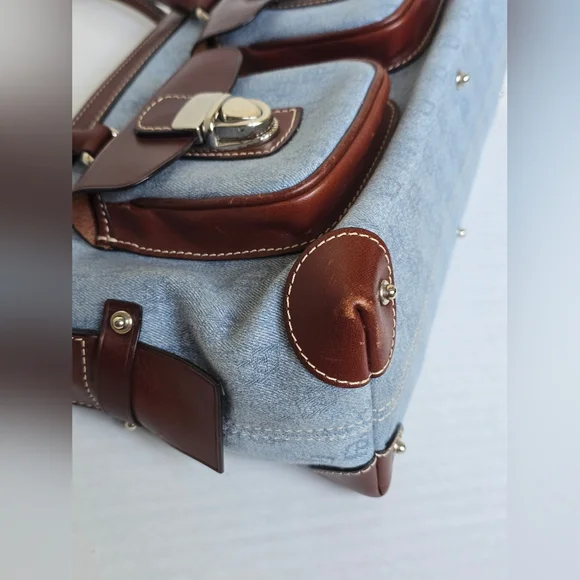 Clean! Vintage Denim Dooney & Bourke Double Pocket Tote - Picture 5 of 12